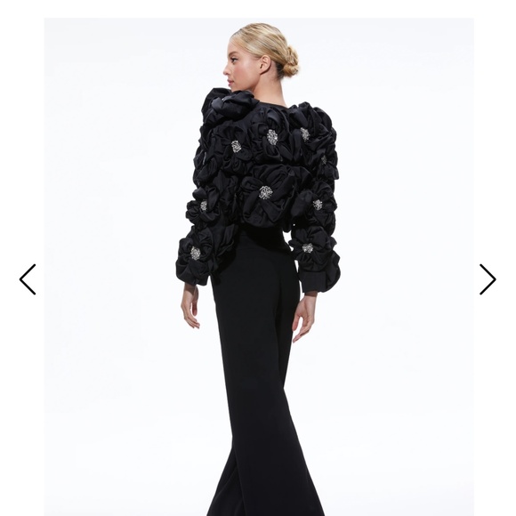 NWT Alice + Olivia Lorna Cropped Appliqué Jacket - Picture 3 of 16